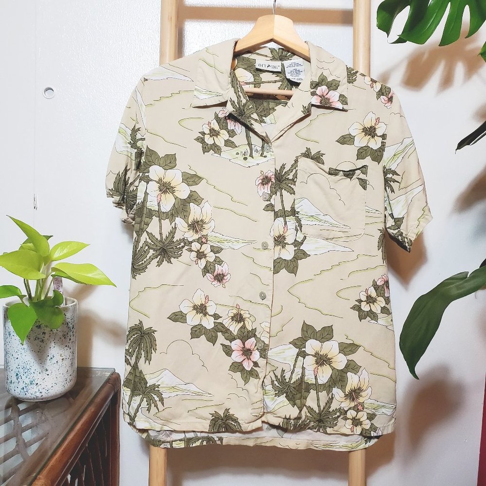 Tropical Hawaiian Button Up Blouse Island Top